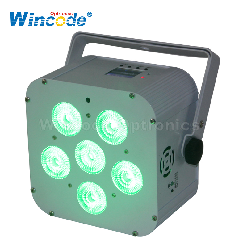 6×18W RGBWA+UV 6 em 1 Luz LED sem fio alimentada por bateria